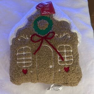 Martha Stewart large  Teddy Gingerbread House Shaped Pillow